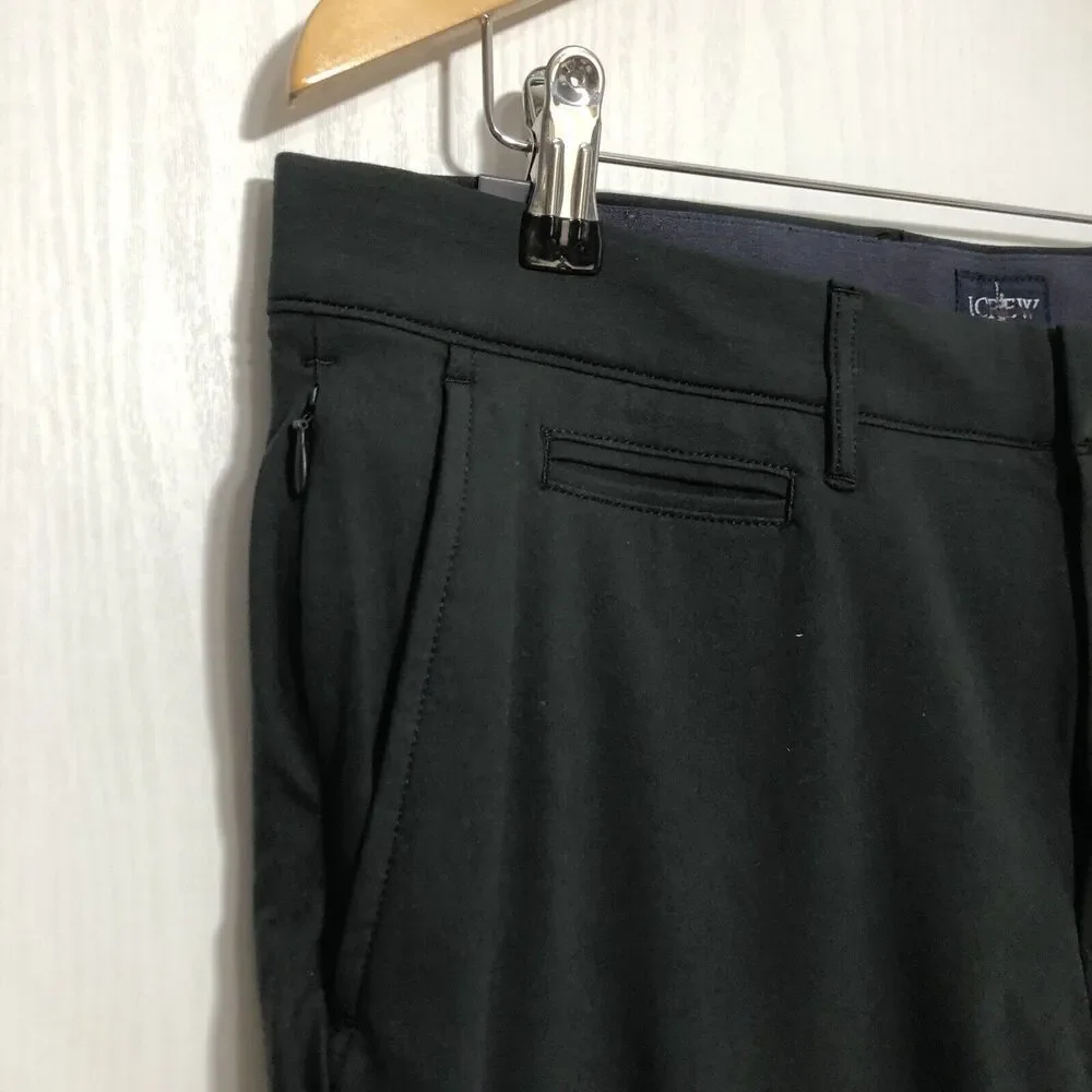J.Crew Tech 484 Pants Mens 34 34 Black Slim Fit Straight Leg Stretch Preppy New